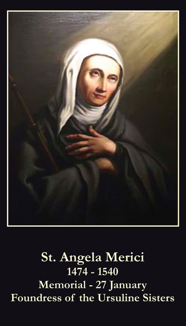 St. Angela Merici Prayer Card-FOUNDER OF TEACHING ORDER OF NUNS